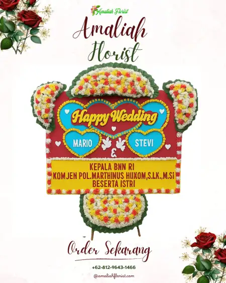 Papan Bunga Pernikahan Weragati